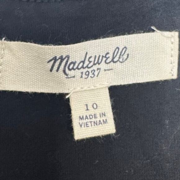 Madewell Black Cotton Tank Midi Dress Sz 10 Split Hem Panel Front Minimalist - Picture 5 of 6